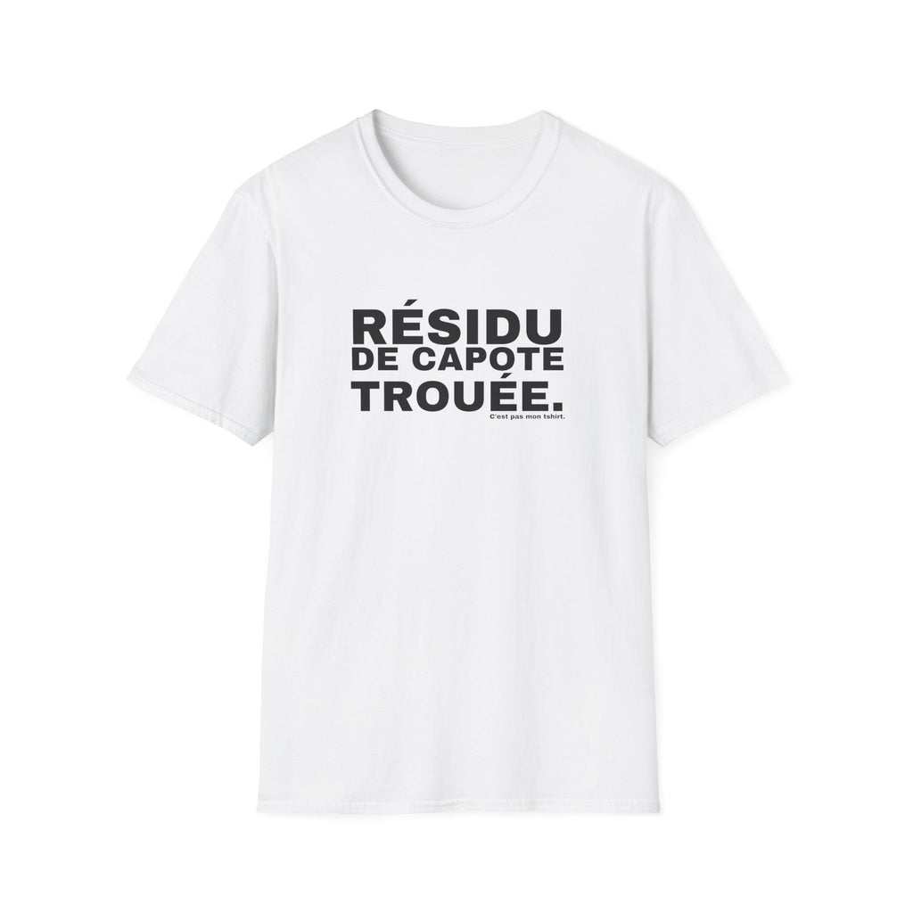 RÉSIDU DE CAPOTE TROUÉE.